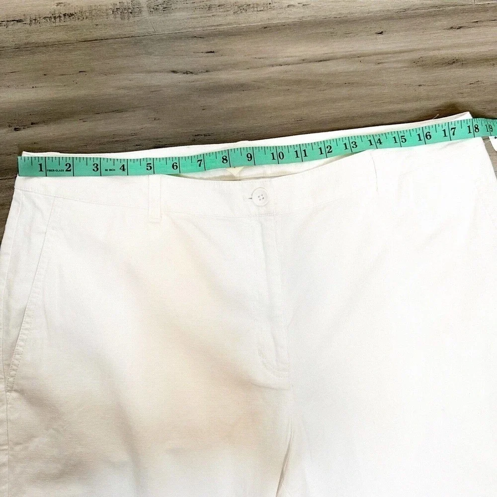 NEW Eileen Fisher Cotton Hemp Tapered Ankle Pants High Rise White Size 16